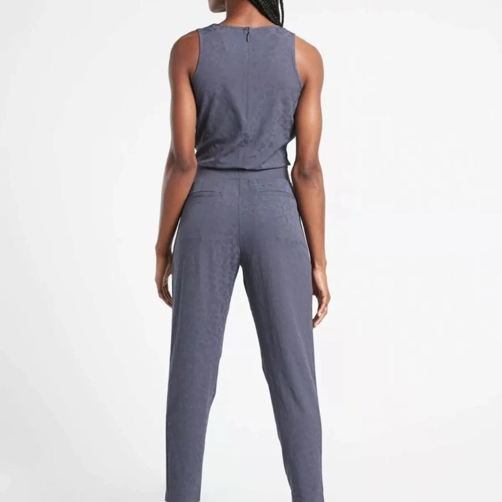 Athleta Brooklyn Textured Jumpsuit Medieval Violet animal print jacquard - Picture 4 of 9